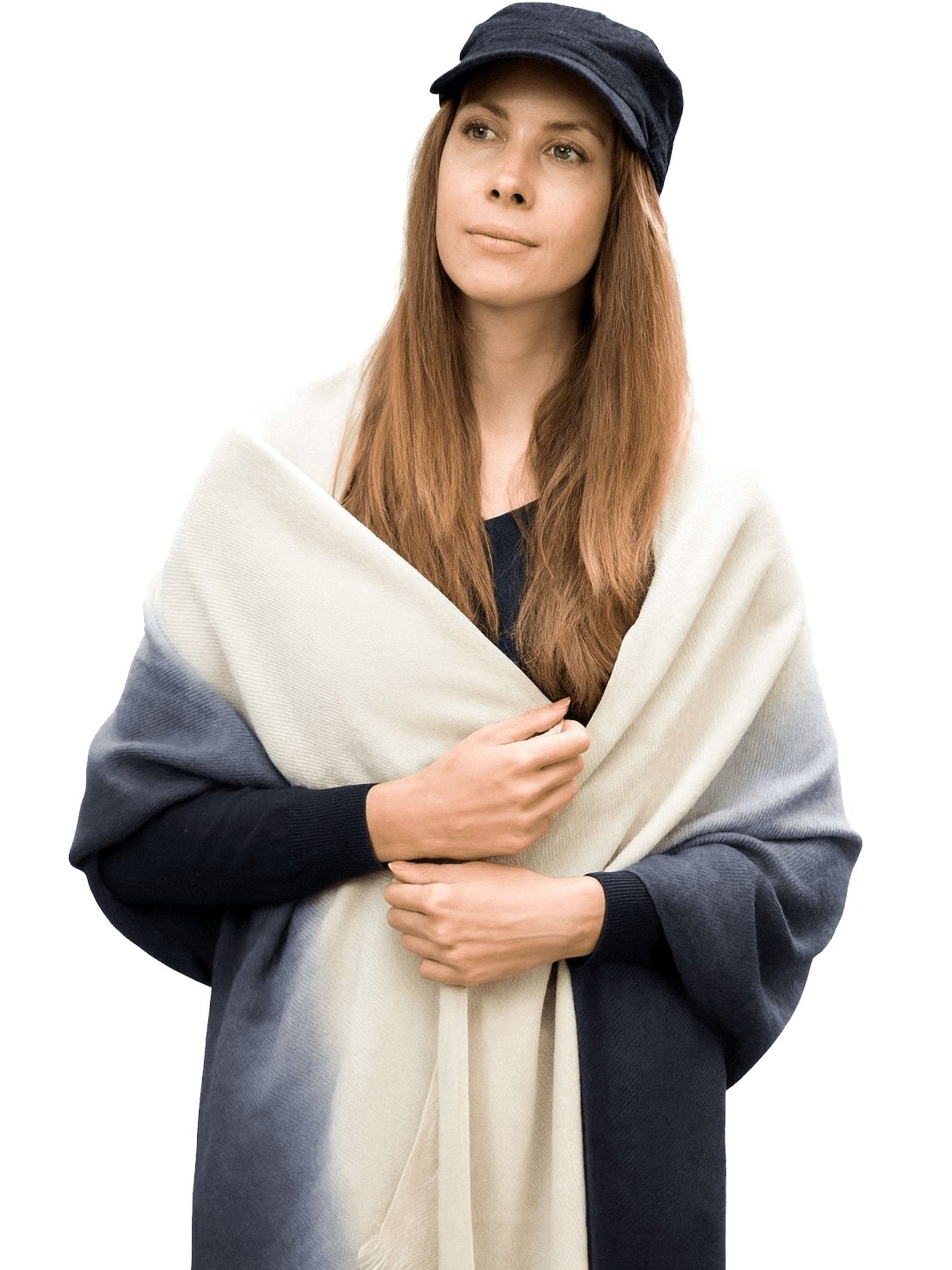 Craggi Dipdye Womens Shawl Blue Sand Pashmina Soft Ladies Scarf CRAGGI Hats