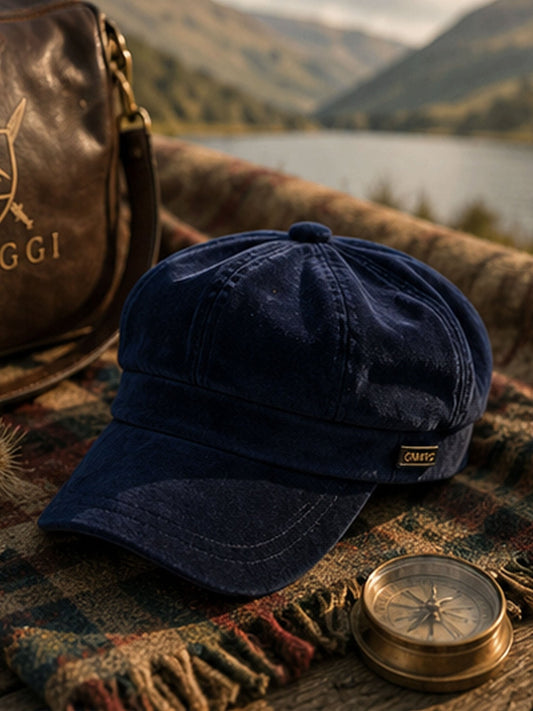 CRAGGI women's blue velvet baker boy hat – view 2