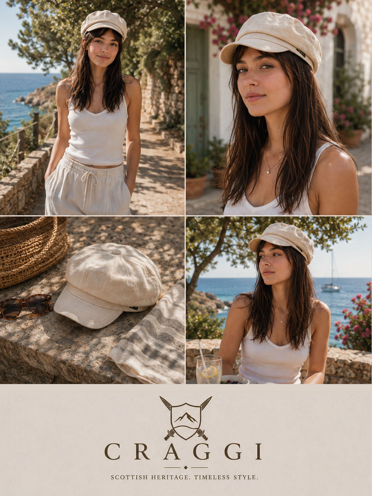 Craggi Ladies Stone Denim Baker Boy Hat. Womens Newsboy Cap