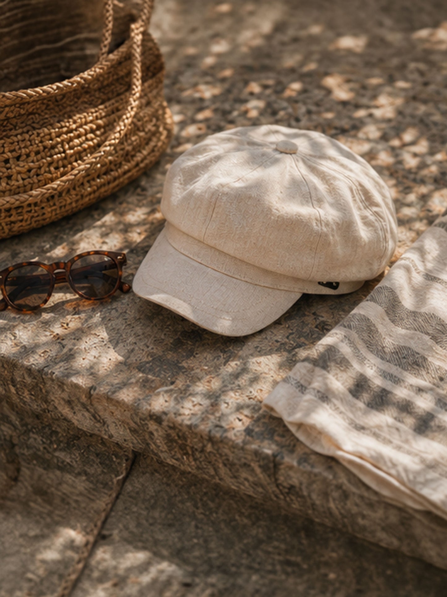 Craggi Ladies Stone Denim Baker Boy Hat. Womens Newsboy Cap