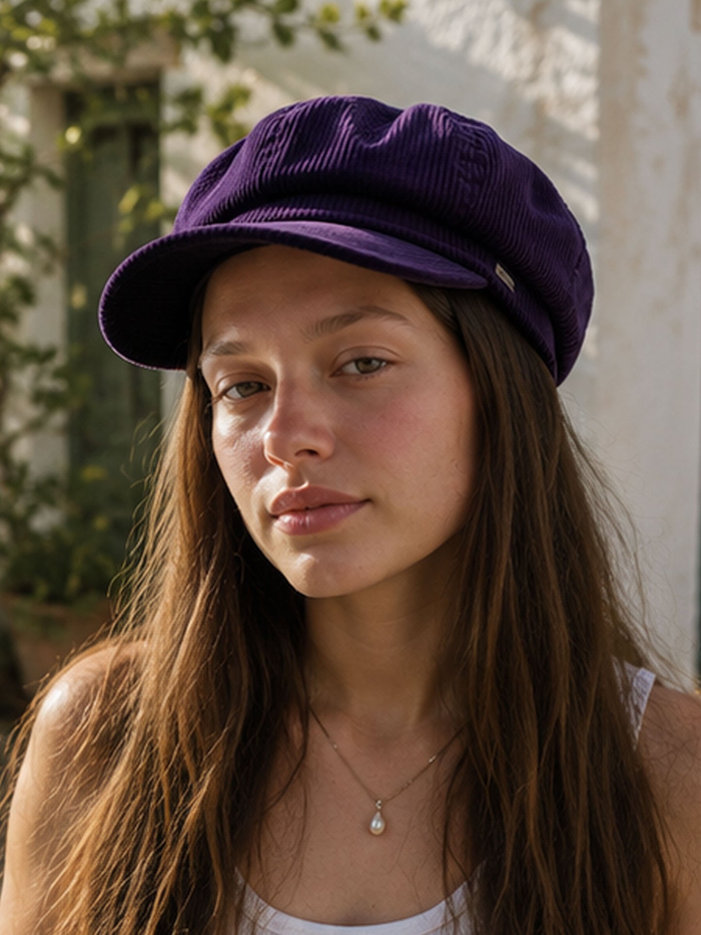 Craggi Baker boy Hat Purple Cord Newsboy peaky Cap ladies headwear
