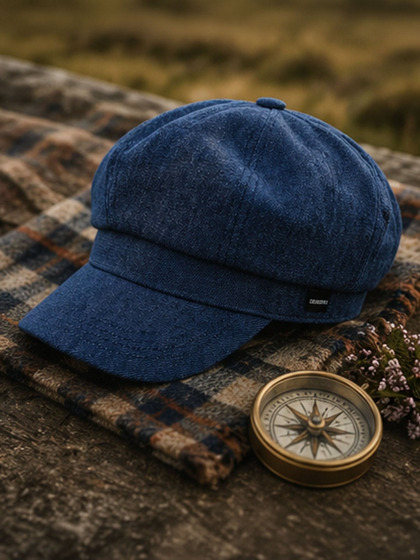 Craggi Ladies Denim Baker Boy Cap Blue Denim Newsboy Hat CRAGGI Hats